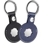 2 pi�ce airtag porte cl�, airtag housse, housse de protection housse en cuir pu pour apple airtag, housse ...