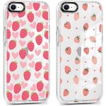 2 pi�ces coque pour iphone 16e / se 4 / se 2025 6, 1 , transparente etui aesthetic fraise coeur motif ...