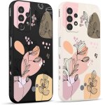 2 pièces coque pour samsung galaxy a13 4g 6. 6 , etui avec amusante fleur feuilles latéral mignon dessin ... 2 pièces coque pour samsung galaxy a13 4g 6. 6 , etui avec amusante fleur feuilles latéral mignon dessin ...