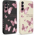2 pi�ces coque pour samsung galaxy a15 (4g / 5g) 6, 5 , etui avec violet pente papillon mignon amusante ...