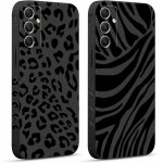 2 pi�ces coque pour samsung galaxy a34 5g 6, 5 , etui avec motif animaux l�opard z�bre et peint dessin ...