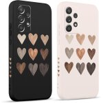 2 pices coque pour samsung galaxy a52 5g 6. 5 , etui avec amour cover mignon amusante peint dessin latral ...