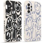 2 pi�ces coque pour samsung galaxy a53 5g 6. 5 , etui avec souriant d�form� visage amusante peint dessin ...