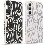 2 pi�ces coque pour samsung galaxy a54 5g 6. 4 , etui avec souriant d�form� visage amusante peint dessin ...