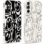 2 pièces coque pour samsung galaxy a55 5g 6, 5 , etui avec visage souriant joyeux mignon amusante peint ... 2 pièces coque pour samsung galaxy a55 5g 6, 5 , etui avec visage souriant joyeux mignon amusante peint ...