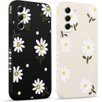 2 pices coque pour samsung galaxy s21 fe 5g 6, 4 , etui avec amusante daisy latral mignon chrysanthme ...