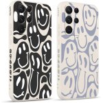 2 pices coque pour samsung galaxy s22 ultra 5g 6, 8 , etui avec souriant dform visage amusante peint ...