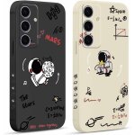 2 pi�ces coque pour samsung galaxy s24 5g 6, 2 , etui avec motif astronaute mignon et peint dessin lat�ral ...