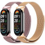 2 pices mtal bracelets compatible avec xiaomi mi band 10 / 9 / 8 homme femme, acier inoxydable en mtal ...