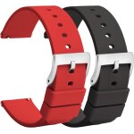 (2 pièces montre bracelets silicone 20mm - bracelet de montre a dégagement rapide caoutchouc noir bleu ... (2 pièces montre bracelets silicone 20mm - bracelet de montre a dégagement rapide caoutchouc noir bleu ...