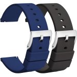 (2 pièces montre bracelets silicone 20mm - bracelet de montre a dégagement rapide caoutchouc noir bleu ... (2 pièces montre bracelets silicone 20mm - bracelet de montre a dégagement rapide caoutchouc noir bleu ...