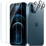 2 pices protection ecran verre tremp pour iphone 12 pro max avec 2 pices protecteur d'objectif de ...
