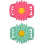 (2 pices, rose, vert menthe) airtag housse dcorative en silicone pour collier de chien, housse de protection ...