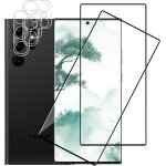 2 + 2 pieces tempered glass for samsung galaxy s24 ultra 5g, with rear camera protector, 3d glass protection ...
