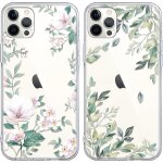 2 pices transparente coque pour iphone 16 pro 6, 3  motif de fleurs et feuilles fille femme etui, housse ...