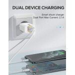 2 ports chargeur usb, 4 pack 5v / 2. 1a usb wall charger adaptateur secteur usb mural universel compatible ...