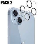 2 x protection camera d'objectif en verre trempe pour iphone 14 plus (6, 7'')