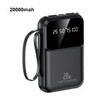 (20000mah�black) banque d'alimentation portative 20000mah avec c�ble de charge int�gr� pour iphone / ...