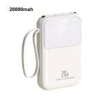 (20000mahwhite) banque d'alimentation portative 20000mah avec cble de charge intgr pour iphone / ...