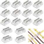 20pcs 8mm ruban led cob 2 broches connecteur, transparent bande connecteur, sans soudure convient pour ...