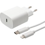 20w chargeur usb - c, charge rapide, c�ble type - c / lightning certifi� mfi 1m inclus, powerdelivery ...