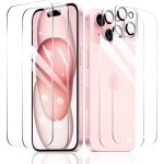 2�film protection d'ecran pour iphone 15 + 2�protection camera objectif arriere appareil photo + 2�arri�re ...