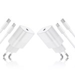 2pack iphone rapide chargeur original apple mfi certifi� 20w usb c power delivery adaptateur secteur ...