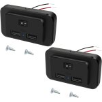 2pcs prise de chargeur de voiture double usb 4. 8a avec interrupteur, 12v / 24v panneau de usb commande ...