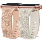 2x bracelet pour apple watch 38mm - 40mm - 41mm series 9 8 se 7 6 5 4 3 2 1 / serie 10 / 11 (42mm) silicone ...