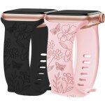 2x bracelet pour apple watch 38mm - 40mm - 41mm series 9 8 se 7 6 5 4 3 2 1 / serie 10 / 11 (42mm) silicone ...
