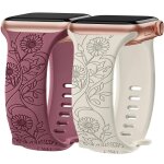 2x bracelet pour apple watch 38mm - 40mm - 41mm series 9 8 se 7 6 5 4 3 2 1 / serie 10 / 11 (42mm) silicone ...