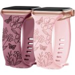 2x bracelet pour apple watch 38mm - 40mm - 41mm series 9 8 se 7 6 5 4 3 2 1 / 42mm (serie 10 / 11) silicone ...