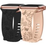 2x bracelet pour apple watch 38mm - 40mm - 41mm series 9 8 se 7 6 5 4 3 2 1 / 42mm (serie 10 / 11) silicone ...