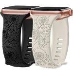 2x bracelet pour apple watch 38mm - 40mm - 41mm series 9 8 se 7 6 5 4 3 2 1 / 42mm (serie 10 / 11) silicone ...