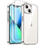3 en 1 coque pour iphone 13 6, 1 pouces avec lot de 2 films de protection d'�cran en verre tremp�, etui ...