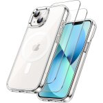 3 en 1 coque magntique pour iphone 13 6, 1 pouces avec lot de 2 films de protection d'cran en verre ...