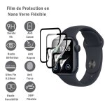 3 films protection d'cran en verre nano flxible pour apple watch series 4 / series 5 / series 6 44mm ...