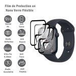3 films protection d'cran en verre nano flxible pour apple watch series 7 aluminum / series 8 aluminum ...