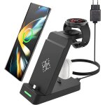 3 in 1 wireless charger compatible pour chargeur samsung galaxy z fold 7 / flip 7 / fe / s25 / s24, station ...
