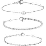 3 pices de bracelets empilables, bracelets superposs personnaliss bracelets a chane plaqus sous ...