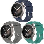 3 pi�ces silicone bracelet pour compatibles avec amazfit balance, r�glable sport bracelet de remplacement ...