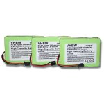 3x batterie 500mah (3. 6v) pour siemens gigaset 3000 (l) micro 3010 micro 3015 micro 3020 micro telekom ...