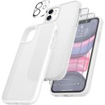 4 en 1 coque pour iphone 11 avec 2 verre tremp� et 1 cam�ra protecteur, [coussin d'air int�gr�] antichoc ...