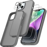 4 en 1 coque pour iphone 14 avec 2 verre tremp� et 1 cam�ra protecteur, [coussin d'air int�gr�] antichoc ...