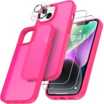 4 en 1 coque pour iphone 14 avec 2 verre tremp� et 1 cam�ra protecteur, [coussin d'air int�gr�] antichoc ...