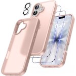 4 en 1 coque pour iphone 17 avec 2 verre tremp� et 1 cam�ra protecteur, [coussin d'air int�gr�] antichoc ...