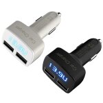 4 en 1 double usb chargeur de voiture voltm�tre volt courant temp�rature m�tres num�rique moniteur affichage ...