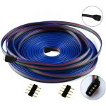 4 broches 10m 22awg cble d'extension bande led rgb rallonge de ruban led extension cable extenseur cble ...