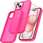 4 in 1 case for iphone 15 with 2 tempered glass and 1 camera protector, [built - in air cushion] shockproof ...