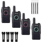 4 talkie walkie professionnels longue port�e pour camping familial, affaires noir